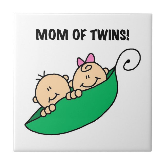 Twins Mom- Peas in a Pod Gifts Tile (Front)