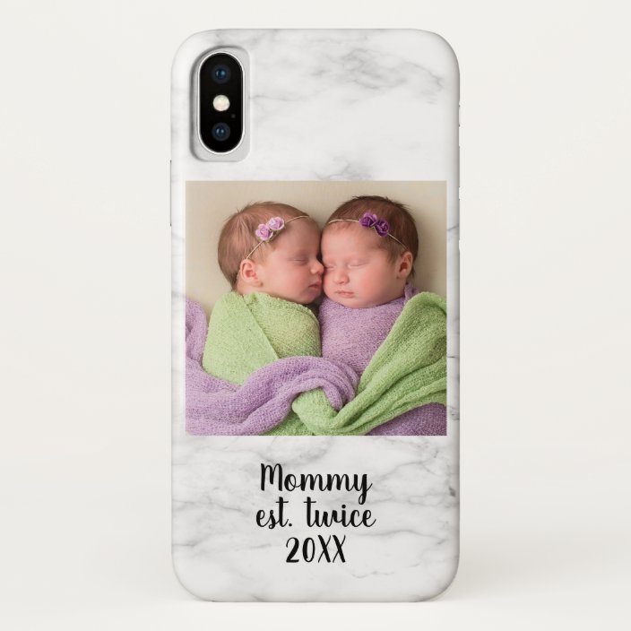 Twins Mommy Est Twice Year Baby Photo Marble Case Mate Iphone Case Zazzle Com