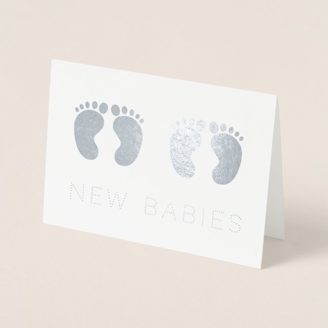 Twins New Babies Silver Foil Card (Front)