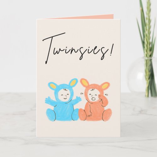 Twins New Baby Congratulations Card