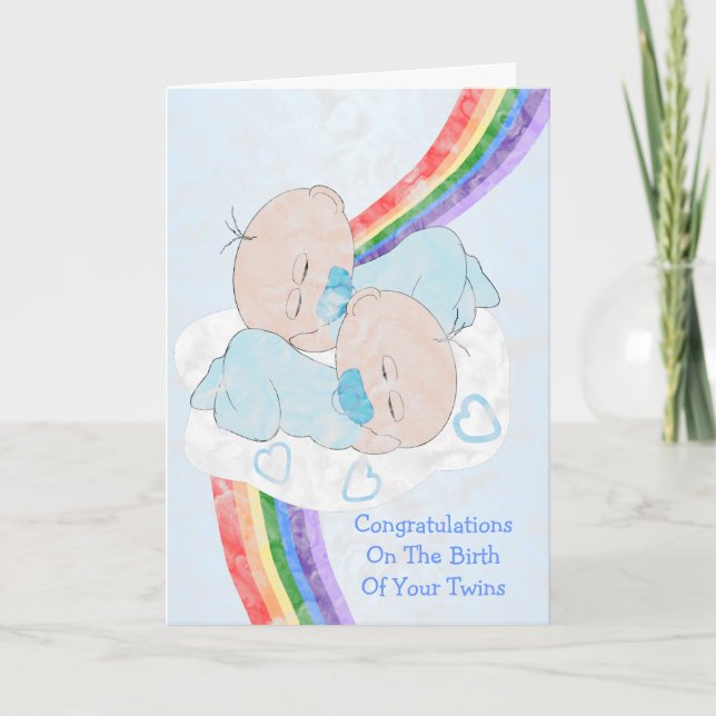 Twins New Born Card (Front)
