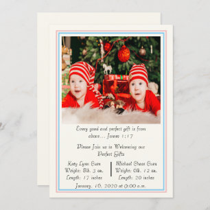 Twins Newborn Birth Announcement