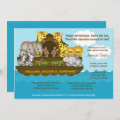 TWINS Noah's Ark Baby Shower Invitation (Front/Back)