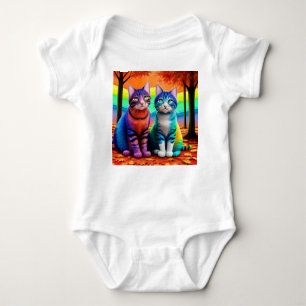 Twins of Cats Digital Art-56467 Baby Bodysuit