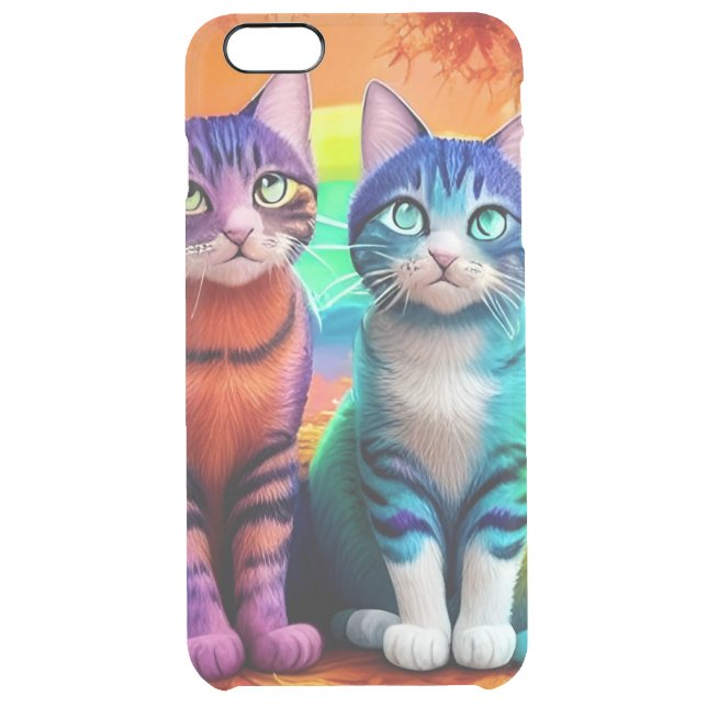 Twins of Cats Digital Art-56467 Uncommon iPhone Case (Back)