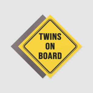 Twins On Board Car Magnet