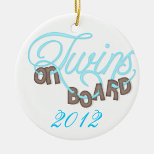 Twins On Board Christmas Ornament