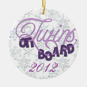 Twins On Board Christmas Ornament