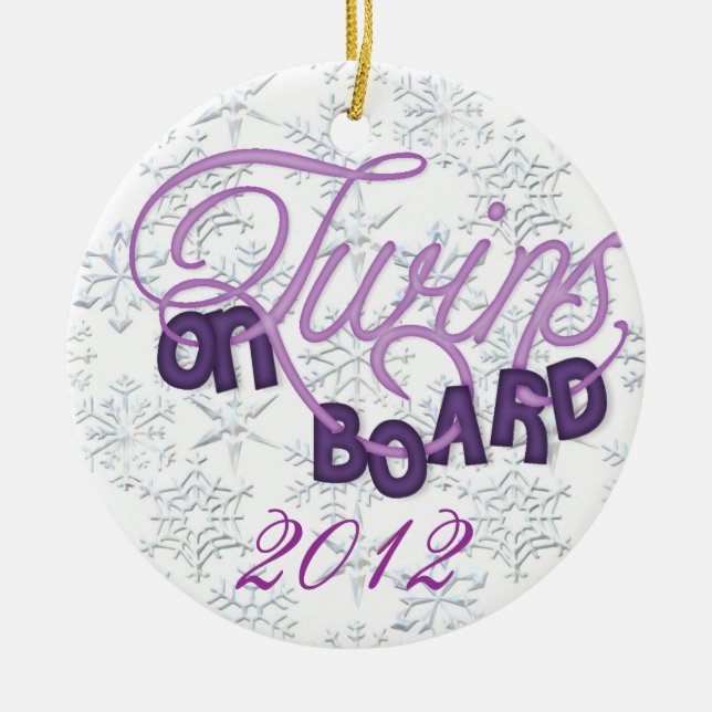 Twins On Board Christmas Ornament (Front)