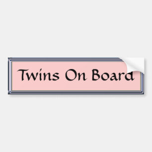 Twins On Board Pink Bumper Sticker by Heard_