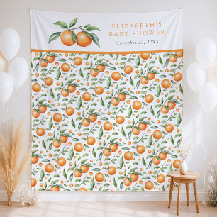 Twins Orange Baby Shower Backdrop