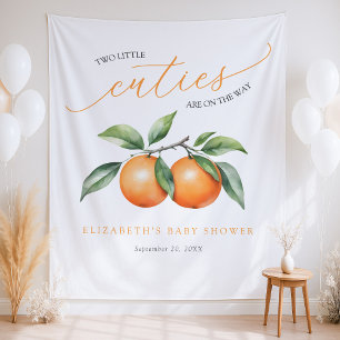 Twins Orange Baby Shower Backdrop