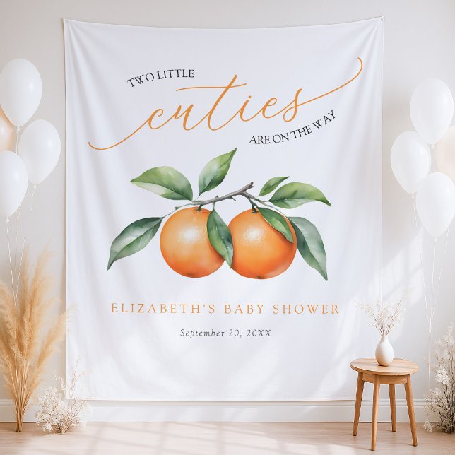 Twins Orange Baby Shower Backdrop (Creator Uploaded)