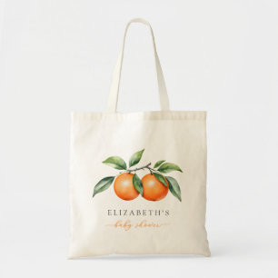 Twins Orange Baby Shower Tote Bag