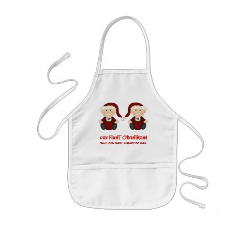Twins  Our First Christmas Customizable Kids Apron