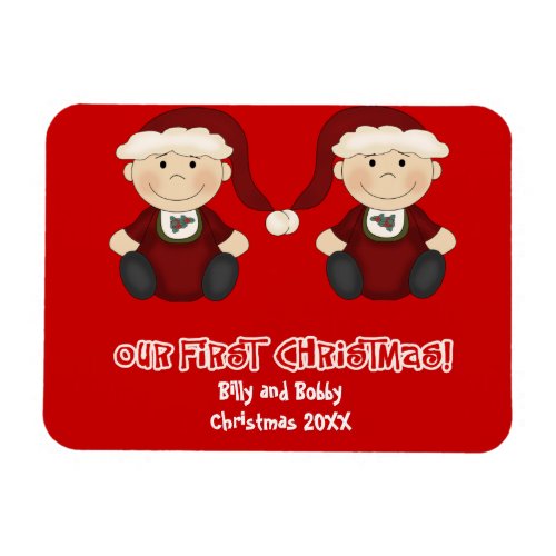 Twins  Our First Christmas Customizable Magnet