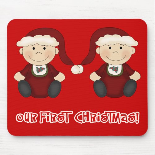 Twins  Our First Christmas Customizable Mouse Pad