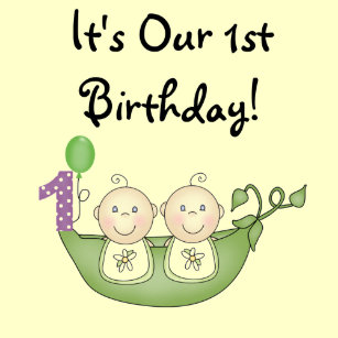 twins 1st birthday cards zazzle