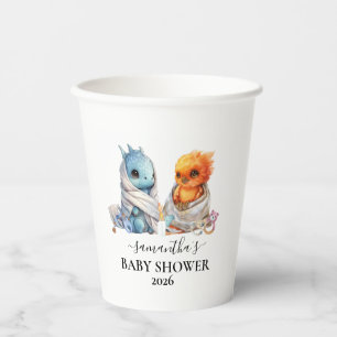 Twins Phoenix Dragon Fantasy Magical  Paper Cups