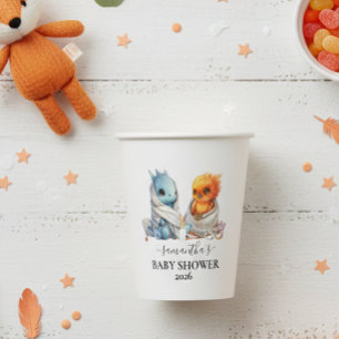 Twins Phoenix Dragon Fantasy Magical  Paper Cups