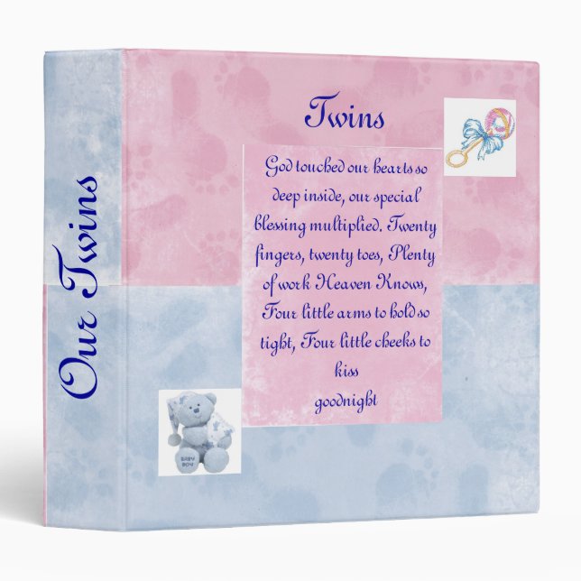 Twins Photo Album 3 Ring Binder (Front/Spine)