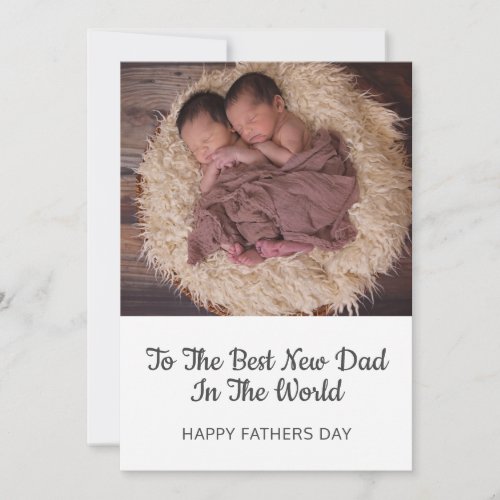 Twins Photo  Best New Dad Fathers Day Holiday Card