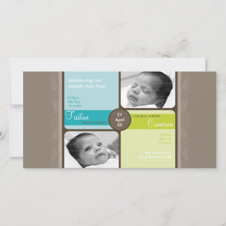 TWINS PHOTO BIRTH ANNOUNCEMENT :: cherished 2L