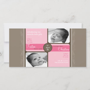 TWINS PHOTO BIRTH ANNOUNCEMENT :: cherished 5L