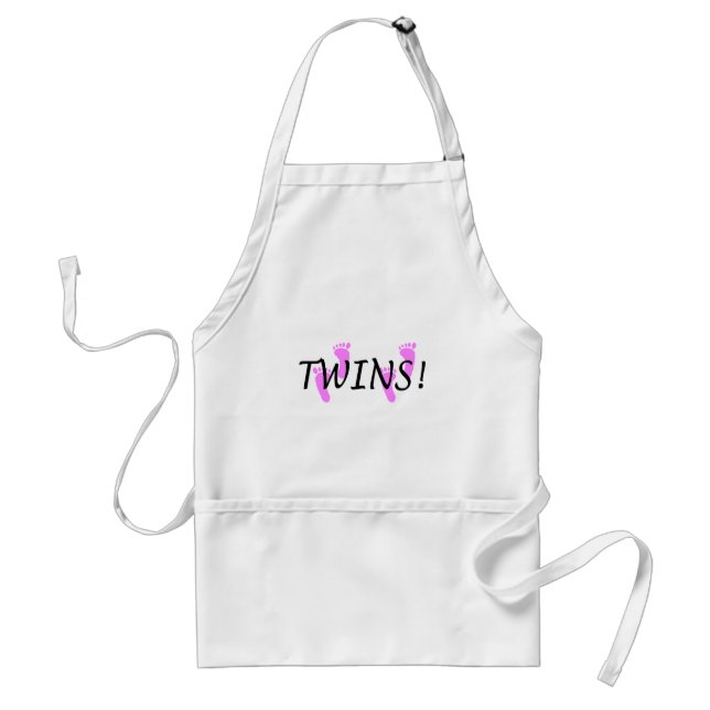 Twins (Pink Feet) Adult Apron (Front)