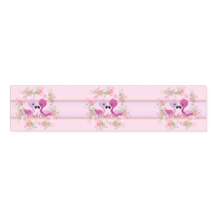 Twins Pink Flamingo Baby Shower Napkin Bands