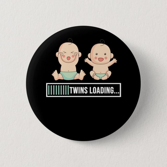 Twins Pregnancy Announcement Button (Front)