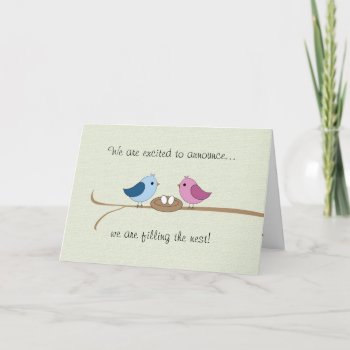 Twins Pregnancy Announcement (filling The Nest) by FuzzyFeeling at Zazzle