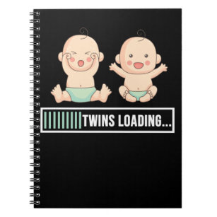Twins Pregnancy Announcement Notebook
