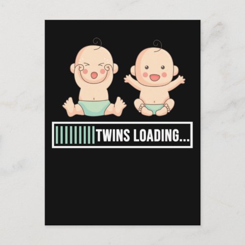 Twins Pregnancy Announcement Postcard