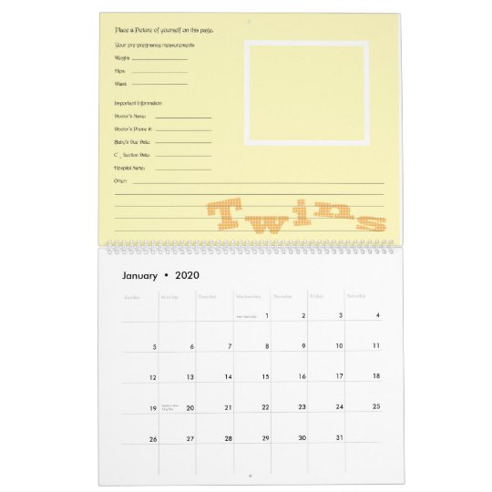 Twins Pregnancy Calendar Zazzle com