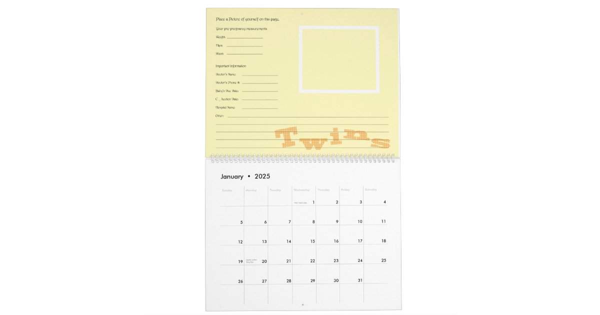 Twins Pregnancy Calendar | Zazzle