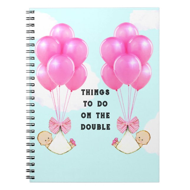 Twins Pregnancy Gift Notebook (Front)