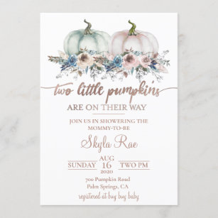 Pumpkin Baby Shower Invitation 2 - FREE thank you card – Dazzle