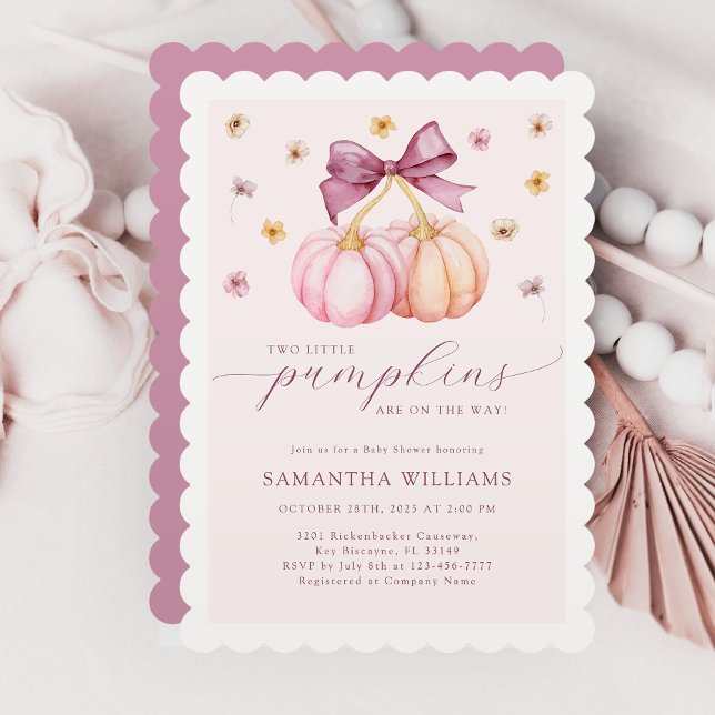 Twins Pumpkin Baby Shower Invitation (Creator Uploaded)