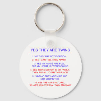 Twins Questions Fraternal Keychain