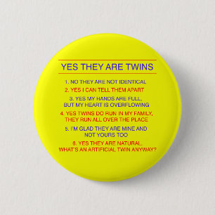 Twins Questions Fraternal Yellow Button