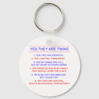 Twins Questions Identical Keychain