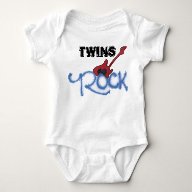 Twins Rock Baby Bodysuit (Front)