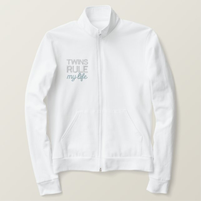 TWINS RULE my life Embroidered Jacket (Design Front)