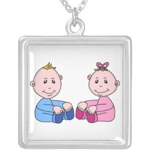 TWINS SILVER PLATED NECKLACE