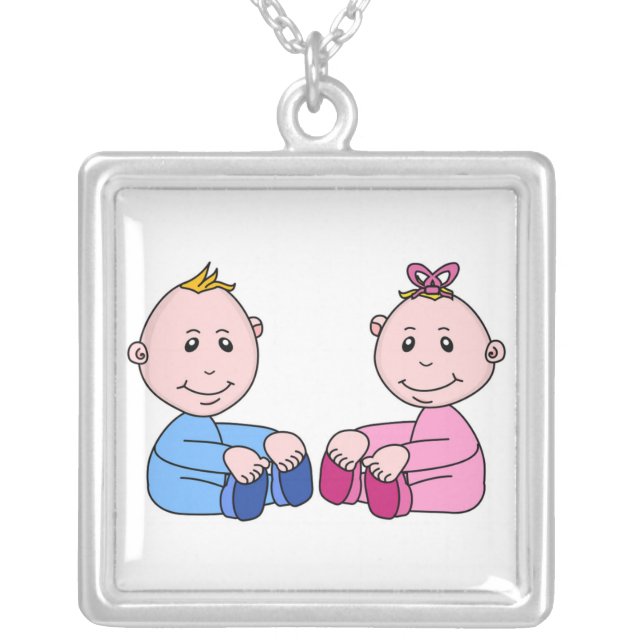 TWINS SILVER PLATED NECKLACE (Front)