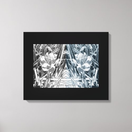 Twins Sketch Eiffel Tower Stretched Canvas Print