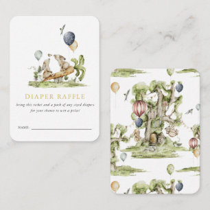 Twins Spring Bunny Rabbit Baby Diaper Raffle Enclosure Card