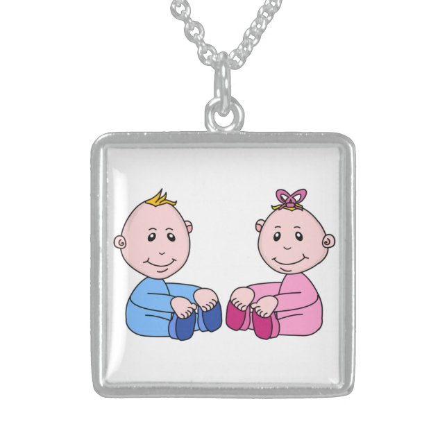 TWINS STERLING SILVER NECKLACE (Front)