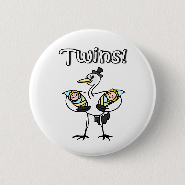 Twins (Stork) Pinback Button (Front)